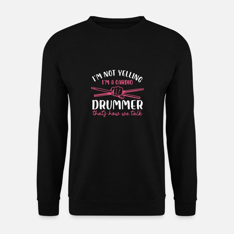 Drummer Cardio Humor Design - Unisex Pullover - Schwarz