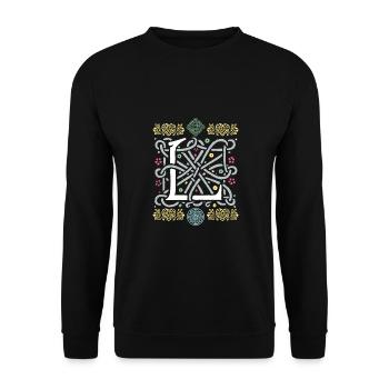 L - Unisex Sweatshirt - black - Front - Alina (178cm) & Michal (187cm)