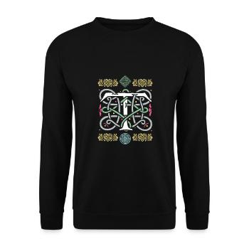 T - Unisex Sweatshirt - black - Front - Alina (178cm) & Michal (187cm)