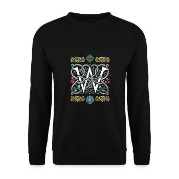 W - Unisex Pullover - Schwarz - Vorne - Alina (178cm) & Michal (187cm)