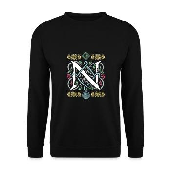 N - Unisex Pullover - Schwarz - Vorne - Alina (178cm) & Michal (187cm)