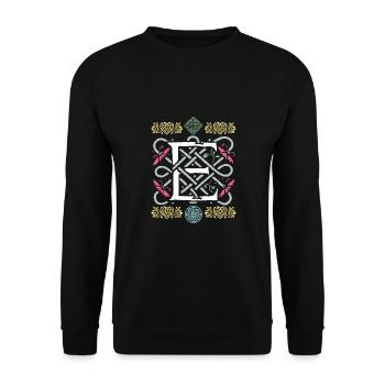 E - Unisex Sweatshirt - black - Front - Alina (178cm) & Michal (187cm)
