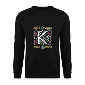 K - Unisex Sweatshirt - black - Front - Alina (178cm) & Michal (187cm)