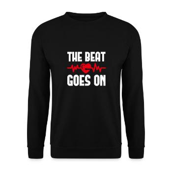 The Beat Goes on - Unisex Sweatshirt - black - Front - Alina (178cm) & Michal (187cm)