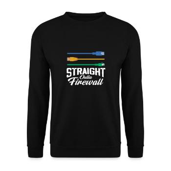 Réseau de système de pare-feu Straight Outta - Sweat-shirt Unisexe - noir - Devant - Alina (178cm) & Michal (187cm)