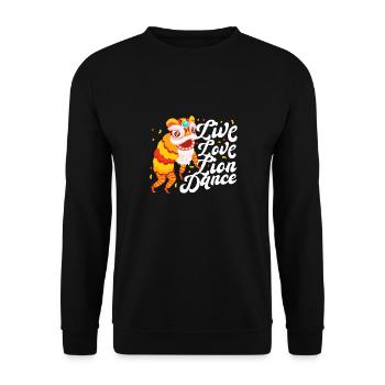 Live Love Danse du Lion Nouvel An Chinois Danseuse Lion - Sweat-shirt Unisexe - noir - Devant - Alina (178cm) & Michal (187cm)
