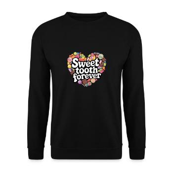 Sweet Tooth Forever Candy Heart Design - Unisex Sweatshirt - black - Front - Alina (178cm) & Michal (187cm)