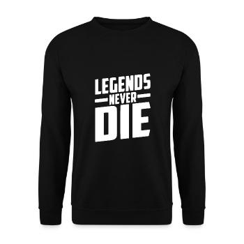 Legends Never The Motivation Fitness Gift - Unisex Sweatshirt - black - Front - Alina (178cm) & Michal (187cm)