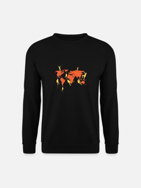 Climbing The World Earth Globe Climber Boulderer - Unisex Pullover - Schwarz