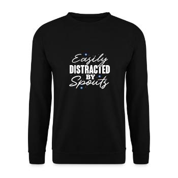 Easily Distracted By Spouts Cetacean Wahle Watcher - Unisex Sweatshirt - black - Front - Alina (178cm) & Michal (187cm)