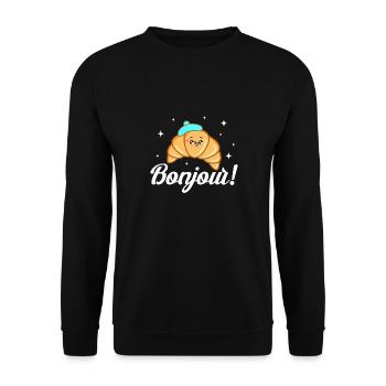 bonjour croissant Design for a croissant lover - Unisex Sweatshirt - black - Front - Alina (178cm) & Michal (187cm)