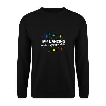 Les claquettes font scintiller la vie Design pour un claquette - Sweat-shirt Unisexe - noir - Devant - Alina (178cm) & Michal (187cm)