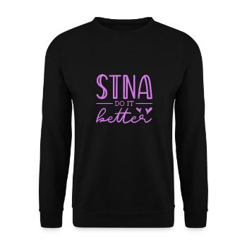 STNA fait mieux Infirmière auxiliaire testée par l’État - Sweat-shirt Unisexe - noir - Devant - Alina (178cm) & Michal (187cm)