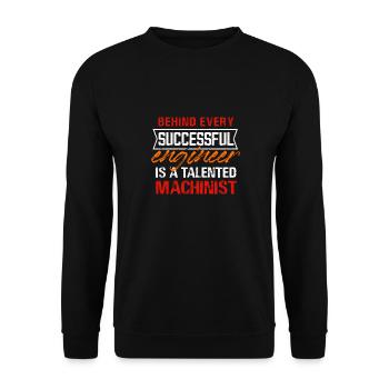 Behind Every Successful Engineer Is A Talented - Unisex Sweatshirt - black - Front - Alina (178cm) & Michal (187cm)