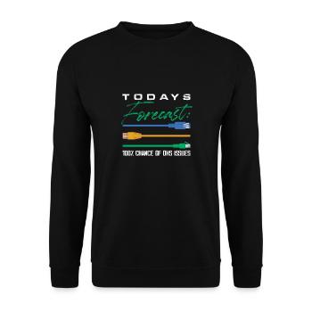 prévisions d’aujourd’hui 100 chance de problèmes dhs Design - Sweat-shirt Unisexe - noir - Devant - Alina (178cm) & Michal (187cm)