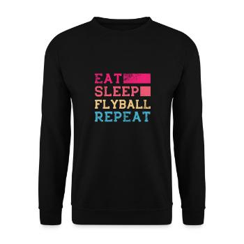 Eat Sleep Flyball Repeat Dog Sports Trainer - Unisex Sweatshirt - black - Front - Alina (178cm) & Michal (187cm)