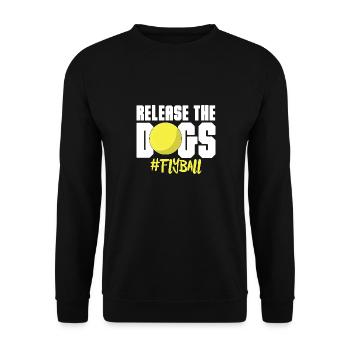 Release The Dogs Ball Fetching Canine Flyball - Unisex Sweatshirt - black - Front - Alina (178cm) & Michal (187cm)