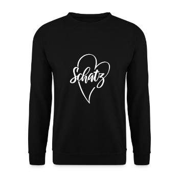 Schatz - Unisex Pullover - Schwarz - Vorne - Alina (178cm) & Michal (187cm)