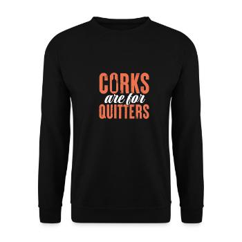 Corks Are For Quitters Cork Wine Stopper Funny - Unisex Sweatshirt - black - Front - Alina (178cm) & Michal (187cm)