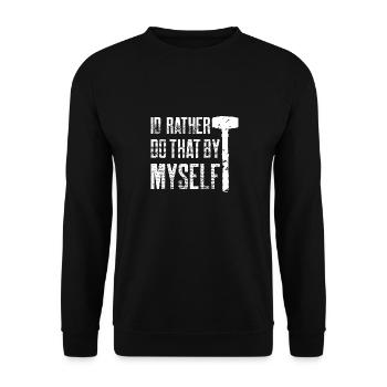 Je préfère faire ça par moi-même Design - Sweat-shirt Unisexe - noir - Devant - Alina (178cm) & Michal (187cm)
