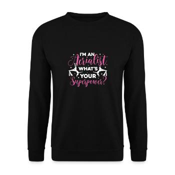 Je suis un acrobate. Quel est votre super-pouvoir ? - Sweat-shirt Unisexe - noir - Devant - Alina (178cm) & Michal (187cm)