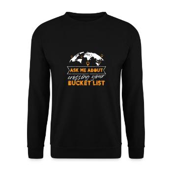 Posez-moi des questions sur la façon de traverser votre liste de choses à faire avant de mourir - Sweat-shirt Unisexe - noir - Devant - Alina (178cm) & Michal (187cm)