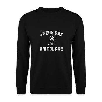 J'PEUX PAS J'AI BRICOLAGE - Sweat-shirt Unisexe - noir - Devant - Alina (178cm) & Michal (187cm)