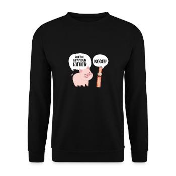bacon I am your father Design for a pig and bacon - Unisex Sweatshirt - black - Front - Alina (178cm) & Michal (187cm)