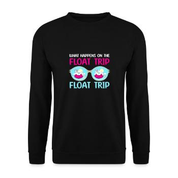 what happens on the float trip Design - Unisex Pullover - Schwarz - Vorne - Alina (178cm) & Michal (187cm)