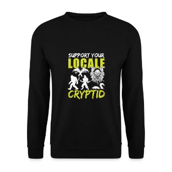 UFO Fantasy Cryptid Supports local Cryptid - Unisex Sweatshirt - black - Front - Alina (178cm) & Michal (187cm)