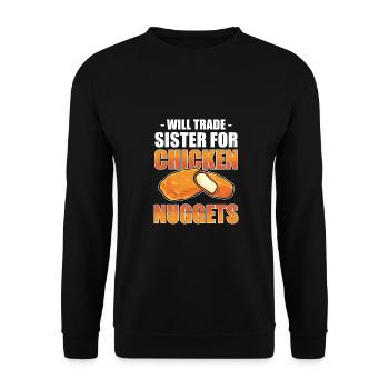 Chicken Nugget Chicken Nuggets - Unisex Pullover - Schwarz - Vorne - Alina (178cm) & Michal (187cm)