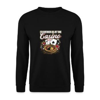Gambling house casino night rather in the casino - Unisex Sweatshirt - black - Front - Alina (178cm) & Michal (187cm)