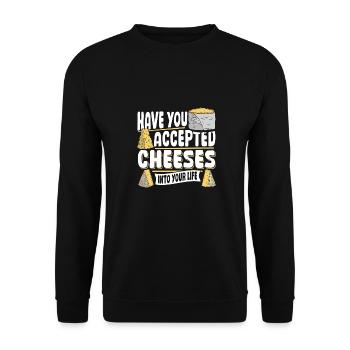 Parmesan Gouda Included Cheese In Her Life - Unisex Sweatshirt - black - Front - Alina (178cm) & Michal (187cm)