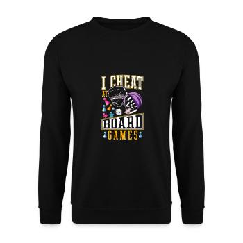 Play Dirty Game Night I Cheat at Board Games - Unisex Sweatshirt - black - Front - Alina (178cm) & Michal (187cm)