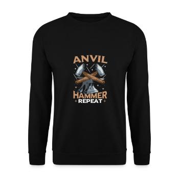 Craftsmanship Metalwork Blacksmithing - Unisex Sweatshirt - black - Front - Alina (178cm) & Michal (187cm)