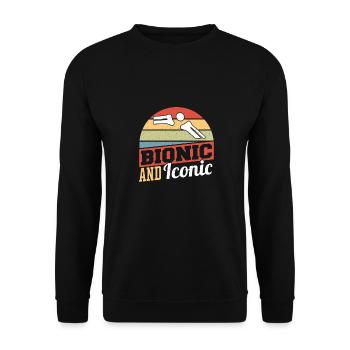 Bionisch und ikonisch - Unisex Pullover - Schwarz - Vorne - Alina (178cm) & Michal (187cm)