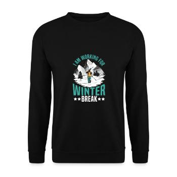 Hiver froid Je travaille pour les vacances d’hiver - Sweat-shirt Unisexe - noir - Devant - Alina (178cm) & Michal (187cm)