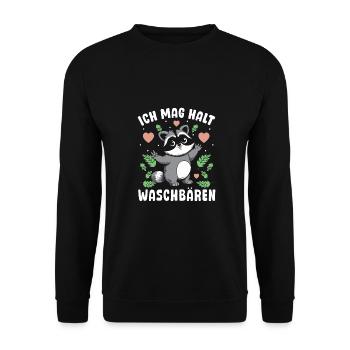 Urban robber I just like raccoons - Unisex Sweatshirt - black - Front - Alina (178cm) & Michal (187cm)