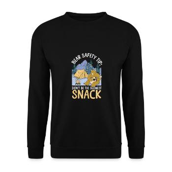 Camping Bärenangriff Tip Wandern Camper - Unisex Pullover - Schwarz - Vorne - Alina (178cm) & Michal (187cm)