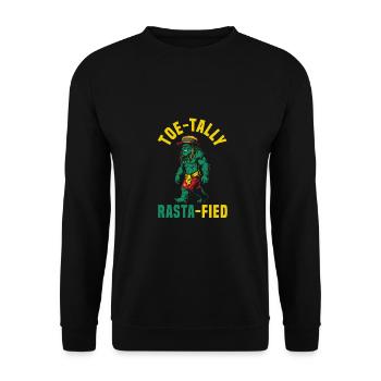 Sasquatch Toe-tally Rasta-fied Jamaican Bigfoot - Unisex Pullover - Schwarz - Vorne - Alina (178cm) & Michal (187cm)