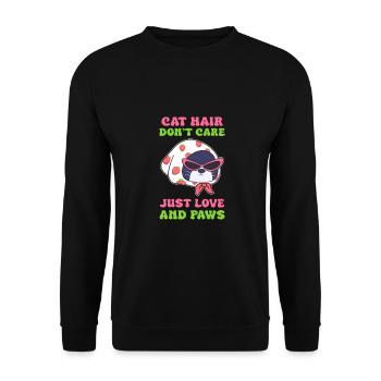 Damenliebe Pfote Für Cat Mom Pet Lover - Unisex Pullover - Schwarz - Vorne - Alina (178cm) & Michal (187cm)