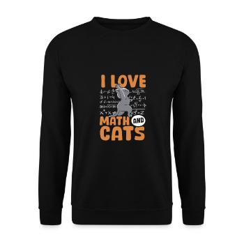Mathematik Katzen Katzenliebhaber Lehrer Schüler - Unisex Pullover - Schwarz - Vorne - Alina (178cm) & Michal (187cm)
