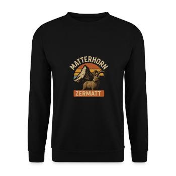 Matterhorn Zermatt Mountains Switzerland Alps Mountain - Unisex Sweatshirt - black - Front - Alina (178cm) & Michal (187cm)