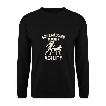 Agilité Sports canins Entraînement Haies Amis à quatre pattes - Sweat-shirt Unisexe - noir - Devant - Alina (178cm) & Michal (187cm)