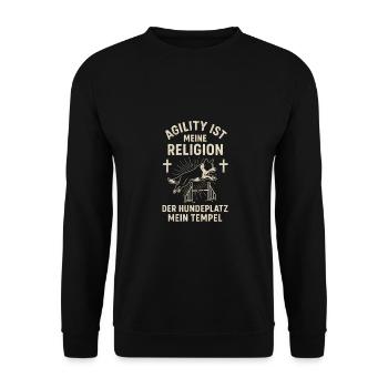 Agility Hunde Training Hundeplatz Sport Team - Unisex Pullover - Schwarz - Vorne - Alina (178cm) & Michal (187cm)