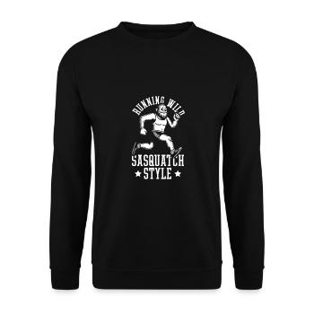 Running Wild - Sasquatch Style Bigfoot Running - Sweat-shirt Unisexe - noir - Devant - Alina (178cm) & Michal (187cm)