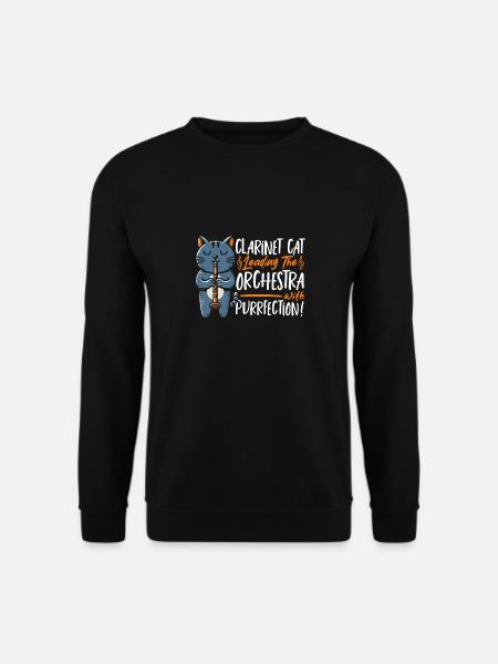 Clarinette Musique Orchestre Clarinette Chat - Sweat-shirt Unisexe - noir