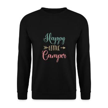 Happy Little Camper Enfants Camping Cadeau Enfant - Sweat-shirt Unisexe - noir - Devant - Alina (178cm) & Michal (187cm)