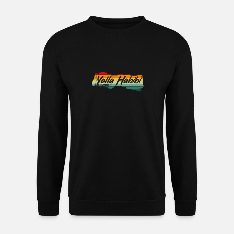 Yalla Habibi Vintage Spruch Lustig Geschenk - Unisex Pullover - Schwarz
