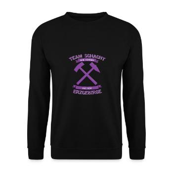 Erzgebirge Team Aue Schacht Fussball Geschenk - Unisex Pullover - Schwarz - Vorne - Alina (178cm) & Michal (187cm)